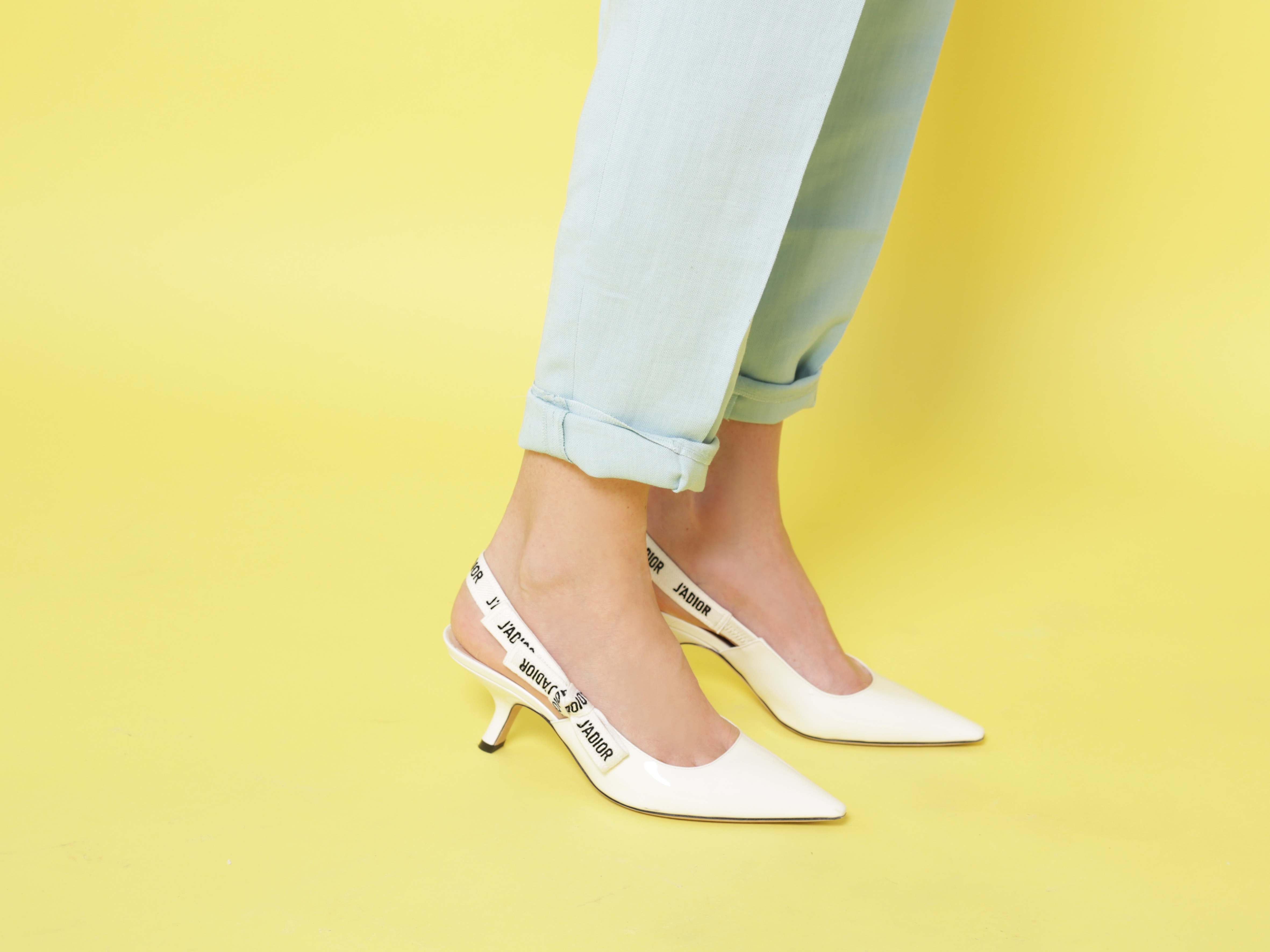 dior heels white